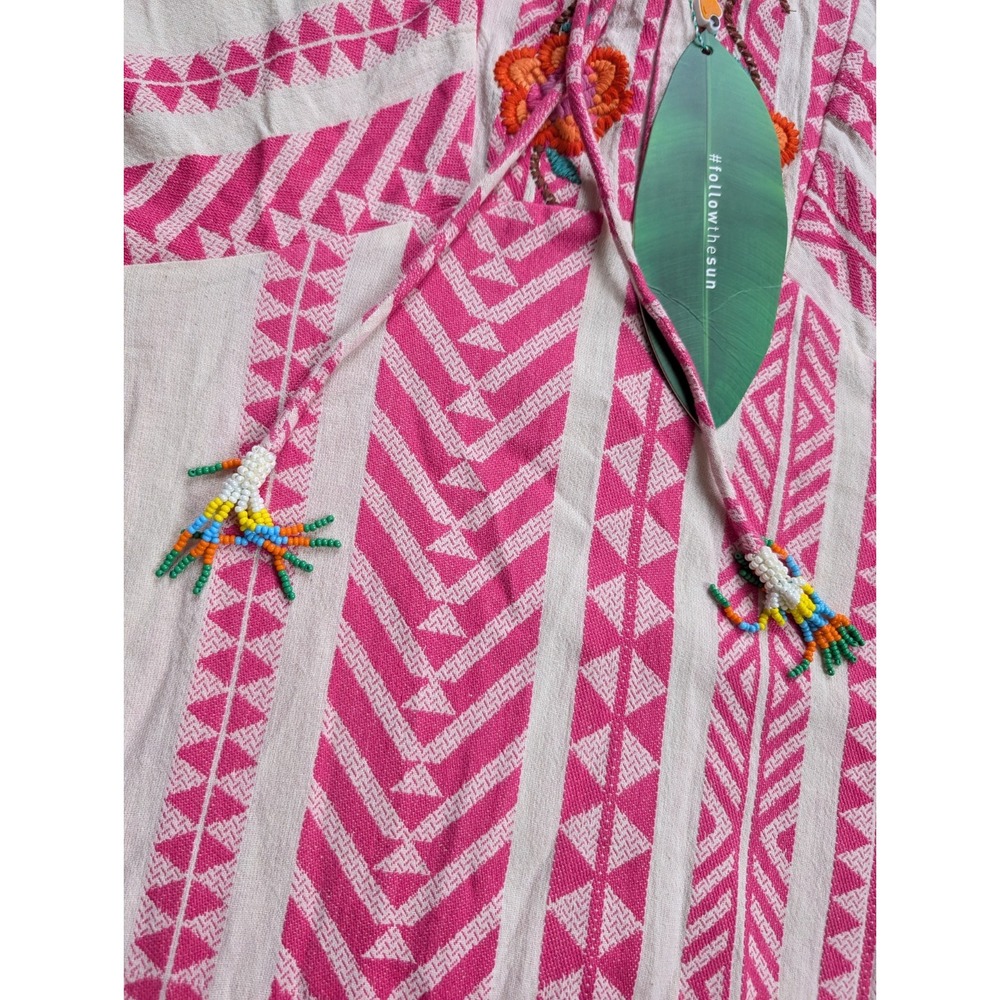 Farm Rio Jacquard Embroidered Maxi Dress Womens Medium NWT Pink Oversized Floral - Picture 7 of 12